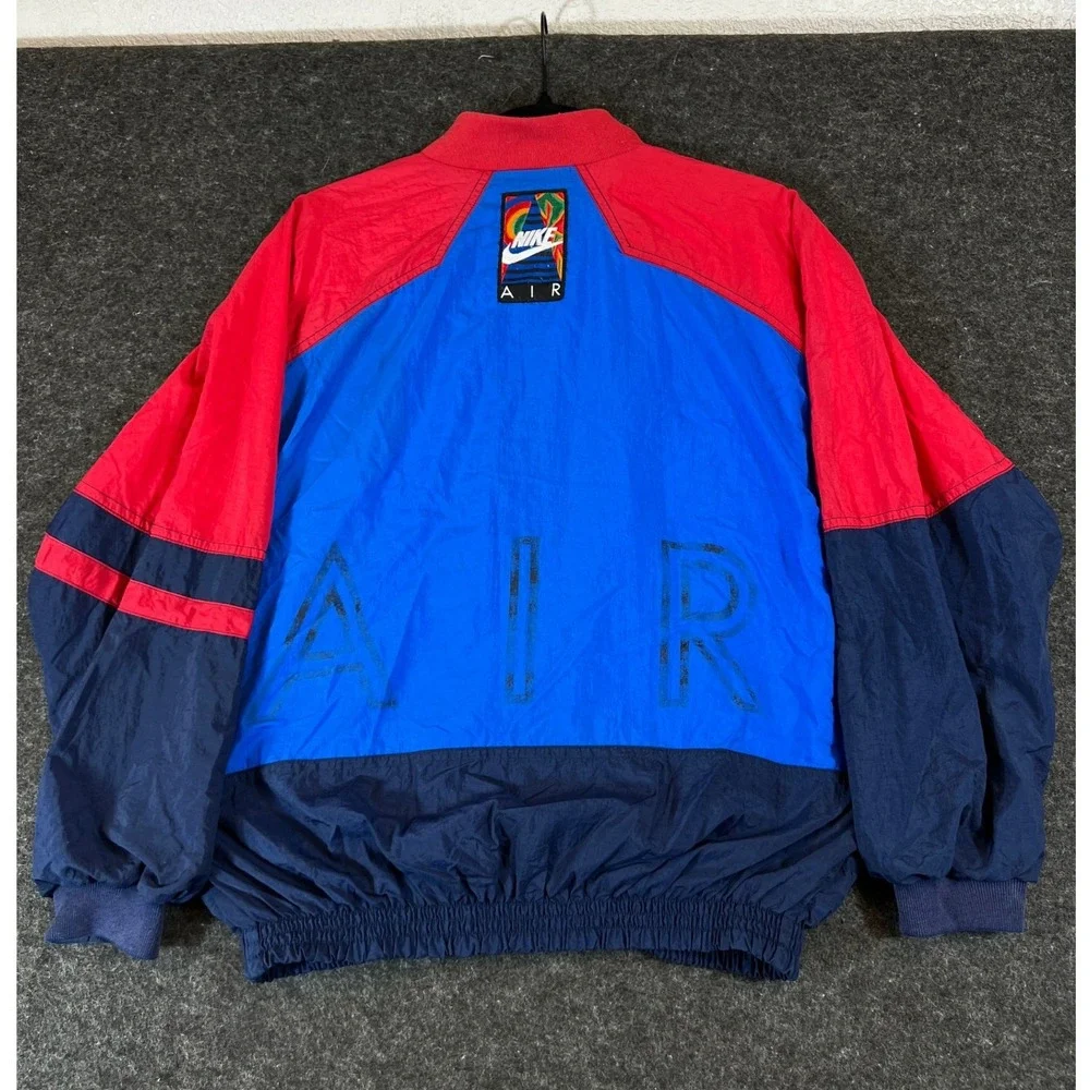 VTG 90s Nike Air Windbreaker Jacket Youth Large Colorblock Full Zip Sportswear